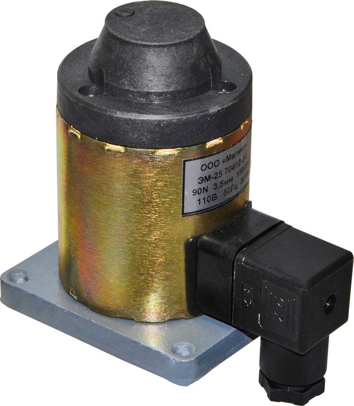Электромагнит ЭМ-25-70412-54 220В 50Гц толкающее исполнение соединитель электрический СЭ11-19 ПВ=100(40)% IP54 УХЛ4 ЭЛЬКОМ A8012-T58451034