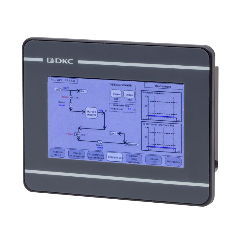 Панель промышленная операторская диагональ 4.3дюйм 1677М цветов дисплей TFT разрешение 480х272 px порты: 2 COM 1 Micro USB 1 Ethernet DKC H1000-T043E