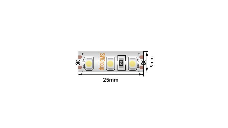Лента светодиодная стандарт 3528 120LED/м 9.6Вт/м зел. 12В IP66 (уп.5м) SWG Standard 00-00014779