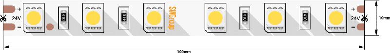 Лента светодиодная стандарт 5050 60LED/м 14.4Вт/м тепл. бел. 24В IP65 (уп.5м) SWG Standard 00-00009475