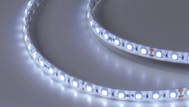 Лента светодиодная стандарт 5050 60LED/м 14.4Вт/м холод. бел. 24В IP68 со скотчем 3М (уп.5м) SWG Standard 00-00021280