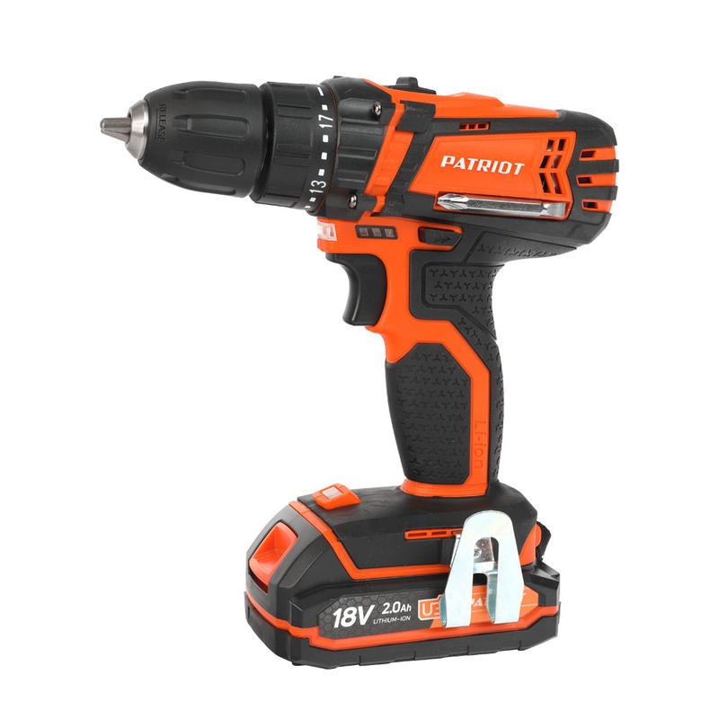 Дрель-шуруповерт аккумуляторная BR 183UES одна АКБ Li-Ion18В 2.0Ач 2 скорости кейс PATRIOT 180201483