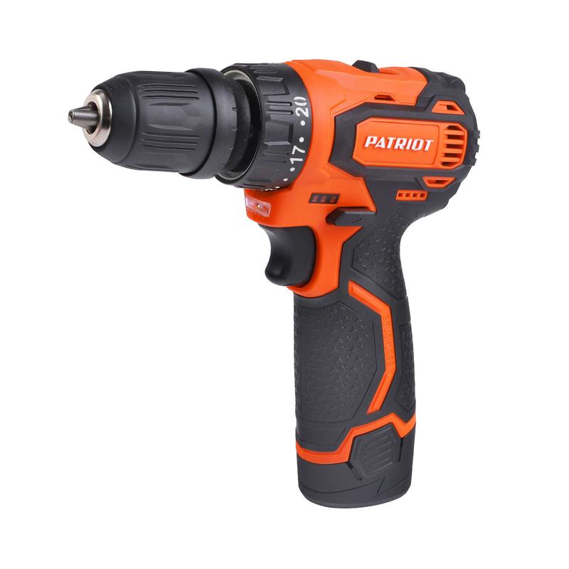 Дрель-шуруповерт аккумуляторная бесщеточная BR 369Li две АКБ Li-Ion 12В 2.0Ач 35Нм съемный патрон 1/4 HEX 2 скорости кейс PATRIOT 180201369