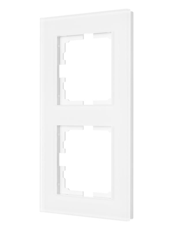 Рамка 2-местн. вертик. VESNA стекло бел. матов. LEZARD 742-5380-152
