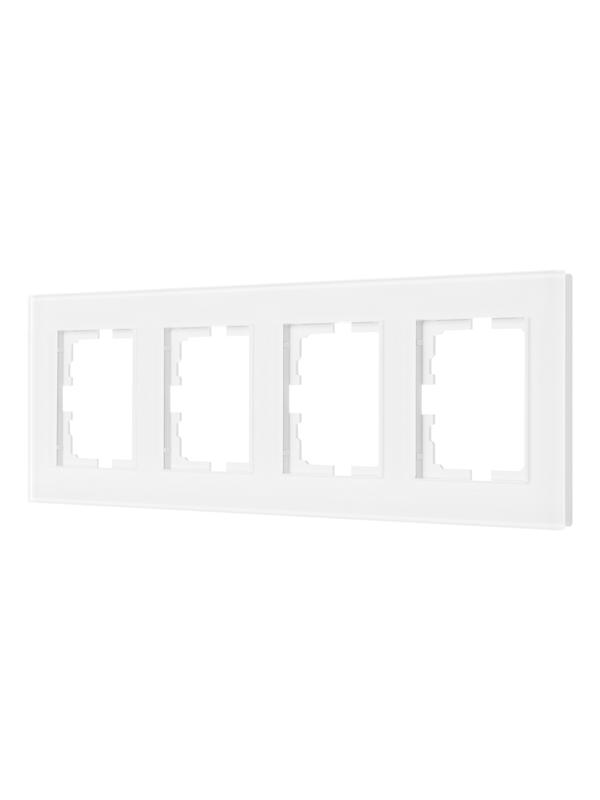 Рамка 4-местн. гориз. VESNA стекло бел. LEZARD 742-5480-149