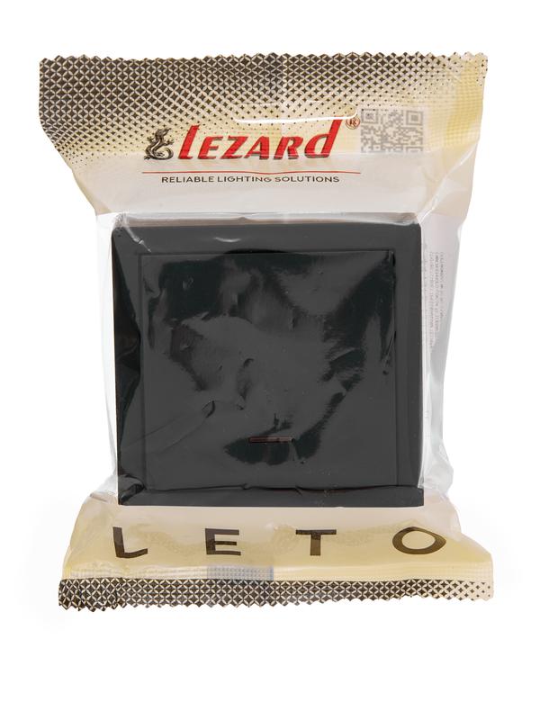 Выключатель 1-кл. ОП LETO с индикацией черн. бархат LEZARD 752-4200-111