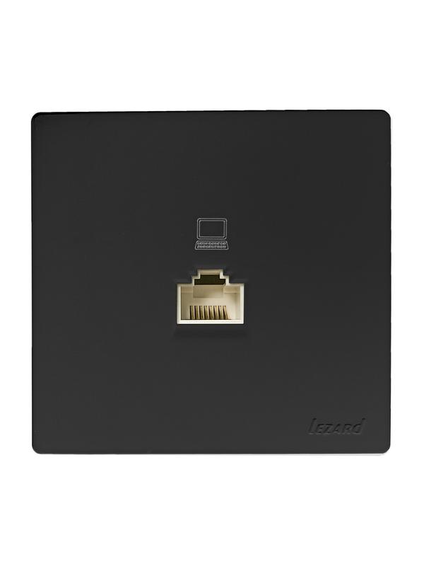 Розетка компьютерная.1-м ОП RJ45 LETO черн. бархат LEZARD 752-4200-139