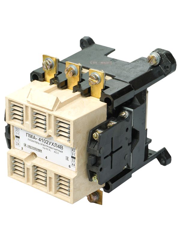Пускатель электромагнитный ПМА-4102 УХЛ4 В 63А 110В 2НО+2НЗ IP00 нереверсивный без реле Электротехник ET020280