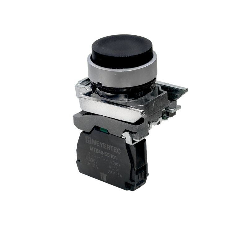 Кнопка выступающая 1NO IP65 металл MTB4-BL21 черн. ОВЕН 137130