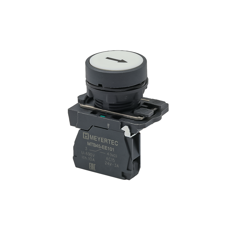 Кнопка плоская маркировка "стрелка вверх" 1NO IP65 пластик MTB5-AA12561 бел. ОВЕН 137236