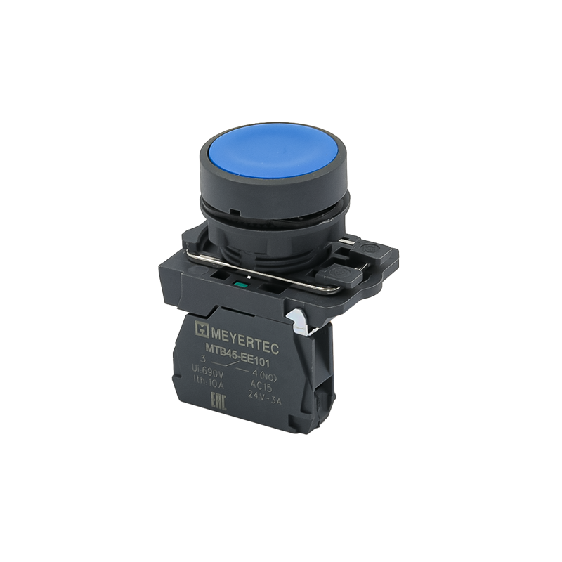 Кнопка плоская 1NO IP65 пластик MTB5-AA61 син. ОВЕН 137229