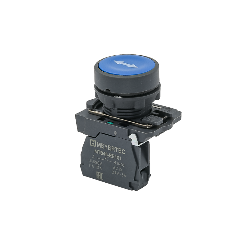 Кнопка плоская маркировка "стрелка влево-вправо" 1NO IP65 пластик MTB5-AA61781 син. ОВЕН 137238