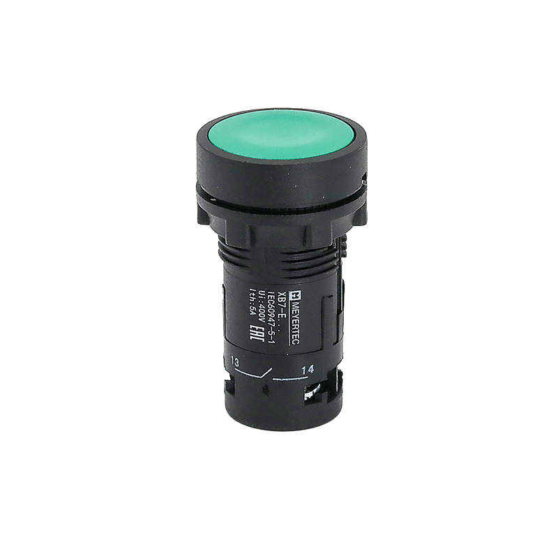 Кнопка плоская с фиксацией 1NO+1NC IP54 пластик MTB7-EH35 зел. ОВЕН 132693