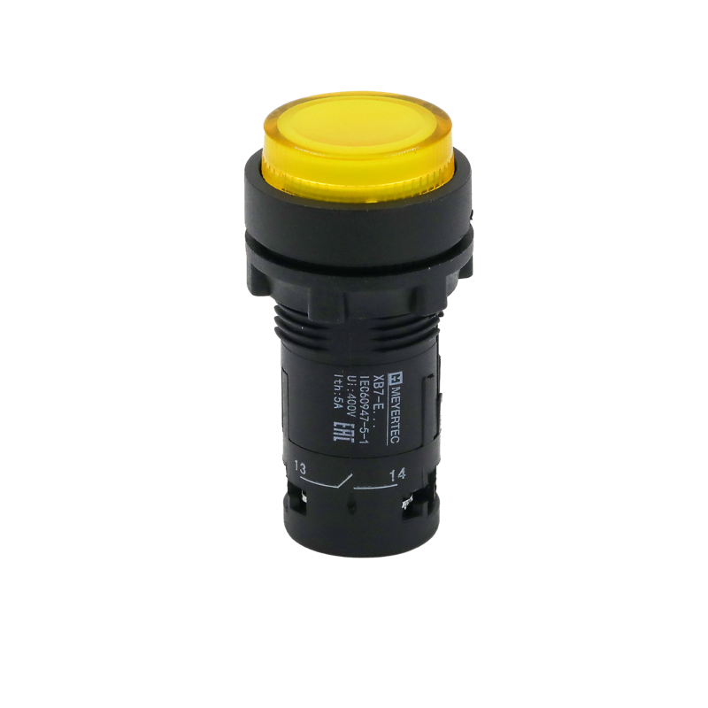 Кнопка выступающая с подсветкой 1NO 24В AC/DC IP54 пластик MTB7-EW35611 желт. ОВЕН 132719