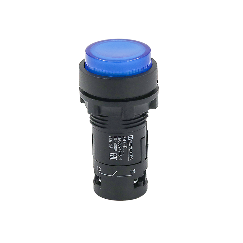 Кнопка выступающая с подсветкой 1NO 220В AC IP54 пластик MTB7-EW36616 син. ОВЕН 132724