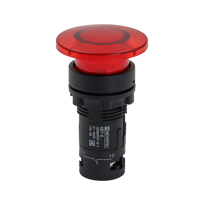 Кнопка грибовидная с подсветкой 40мм 1NC 24В AC/DC IP54 пластик MTB7-EW44621 красн. ОВЕН 132701