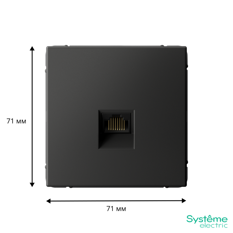 Розетка компьютерная ArtGallery RJ45 кат.6A механизм базальт SE GAL001486