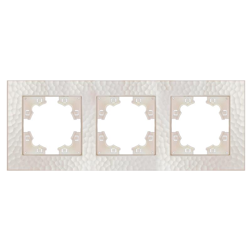 Рамка 3-м Афина фактурная универс. жемчуж. Universal A10045-Obr