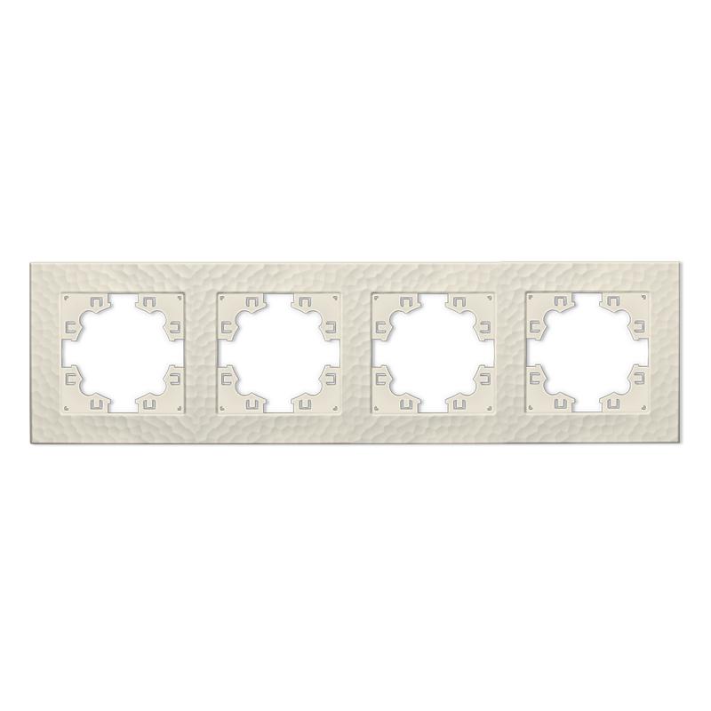 Рамка 4-м Афина фактурная универс. слоновая кость (ivory) Universal A10046-I