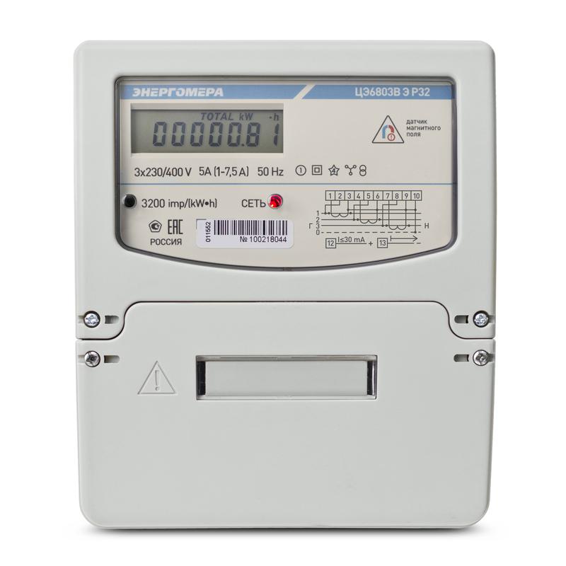 Счетчик ЦЭ6803В 1 230В 5-60А 3ф.4пр. Э Р32 F Энергомера 101003001013144