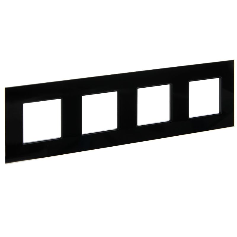 Рамка 4-м SKANDY SK-F24Bl стекло черн. IEK SK-M42-G-K02