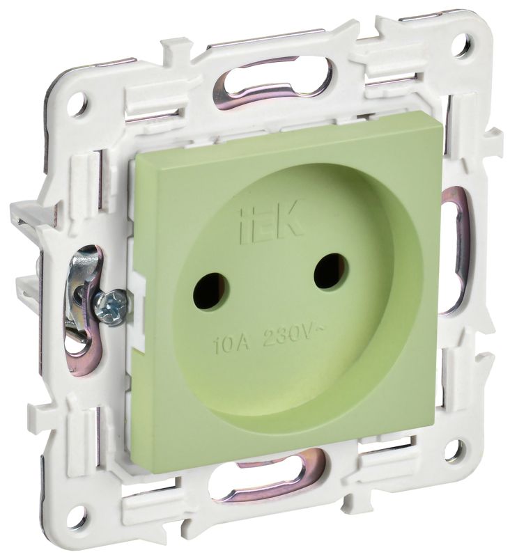 Розетка SKANDY 10А без заземл. без защ. шторок SK-R02G мятный IEK SK-R10-10-K06