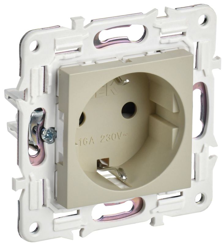 Розетка SKANDY 16А с заземл. без защ. шторок SK-R05B беж. IEK SK-R11-16-K10