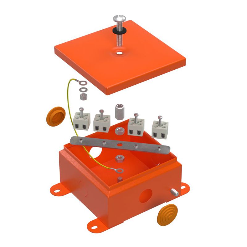 Коробка огнестойкая 110х110х65мм Е15-Е120 метал. Промрукав 70-0360-FR2.5-8