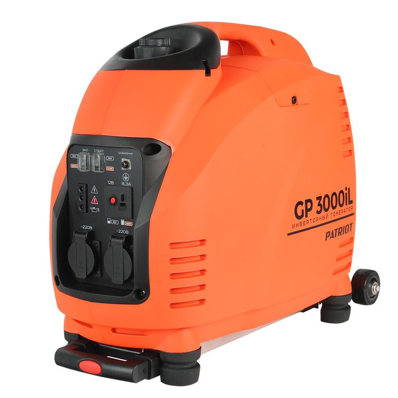 Бензогенератор инверторный GP 3000il 3.0/3.5 кВт уровень шума 63dB колеса вес 31.5кг PATRIOT 474101046