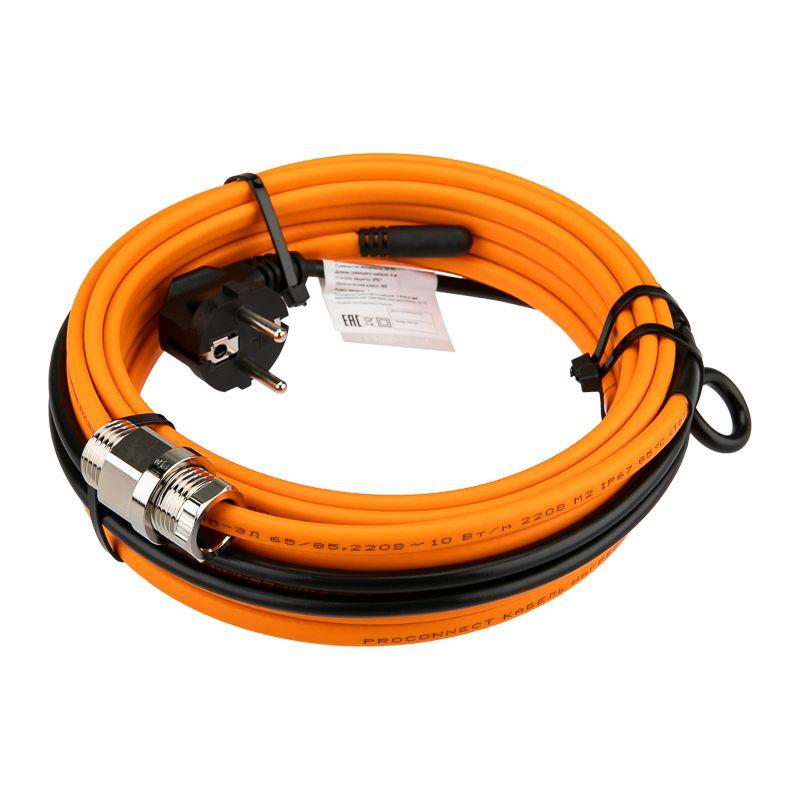 Кабель греющий саморег. 10 ККНС 2ЛПп-ЭЛ 65/85 в трубу 8м/80Вт PROconnect 51-0604-4