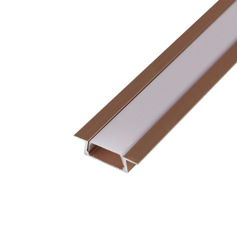 Комплект врезного алюм. профиля с рассеив. 22х6мм 1м роз. золото Rexant 146-405-3