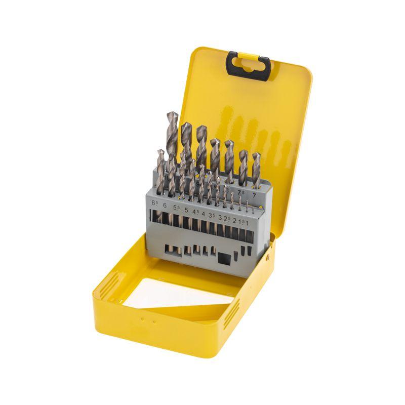 Набор сверл по металлу 1-10мм (через 0.5мм) HSS цилиндрический хвостовик метал. кейс 19шт Kranz KR-91-0630