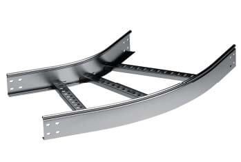 Угол горизонтальный 45град. 80х500 R-300 лонжерон 1.5мм в компл. с крепежн. элемент. и соед. пластинами DKC LIC0835K