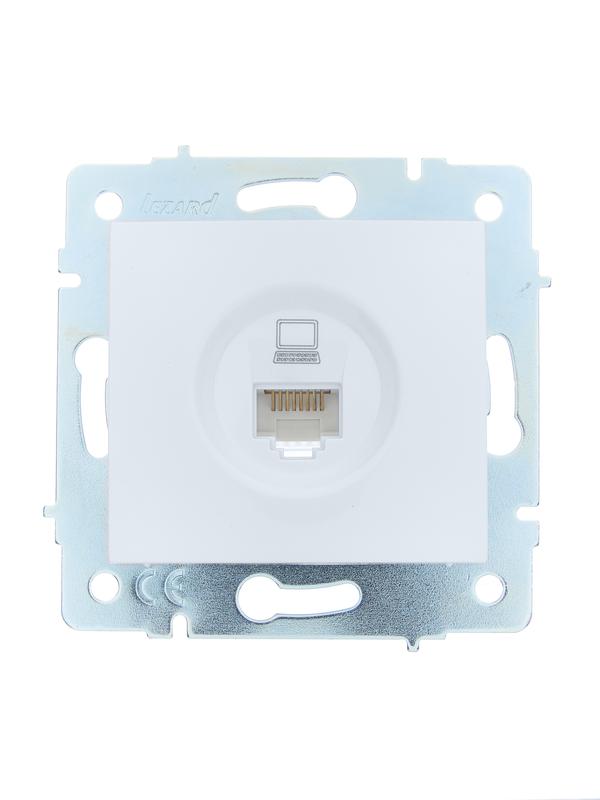 Розетка компьютерная 1-м СП ASTI IP20 RJ45 механизм Cat 5e бел. LEZARD 7081-0288-139
