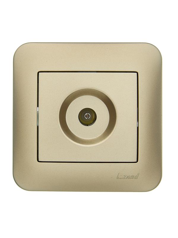 Розетка телевизионная оконечная TV СП ASTI IP20 в сборе золото. LEZARD 7081-3636-130