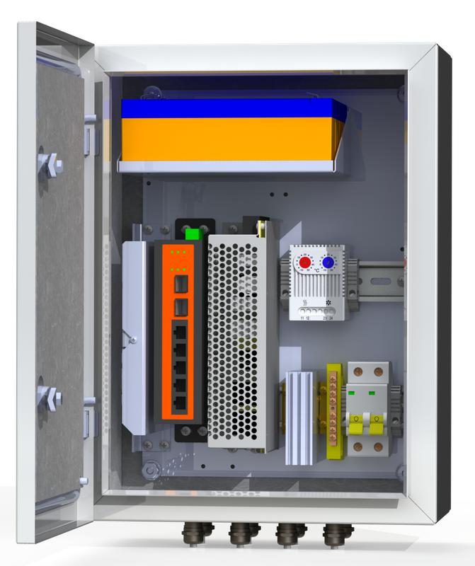 Термошкаф коммутационный 4хPoE 2хSFP 4хSC IP66 300х400х210мм 6 УТП 4К ГЗ Mastermann 00-00015644