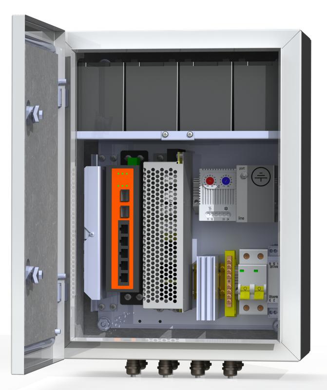 Термошкаф коммутационный 4хPoE 2хSFP 4хSC АКБ 4х12В 7А/ч IP66 300х400х210мм 6 УТП 4КУ ГЗ AКБ 7А Mastermann 00-00015653