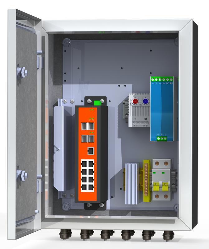 Термошкаф коммутационный 8хPoE 2хSFP 4хSC IP66 300х400х210мм 6 УТП 8КУ Mastermann 00-00015655
