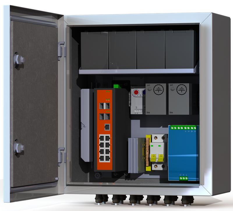 Термошкаф коммутационный 8хPoE 2хSFP 4хSC АКБ 4х12В 7А/ч IP66 350х400х210мм 8 УТП 8КУ ГЗ АКБ 7А Mastermann 00-00015661