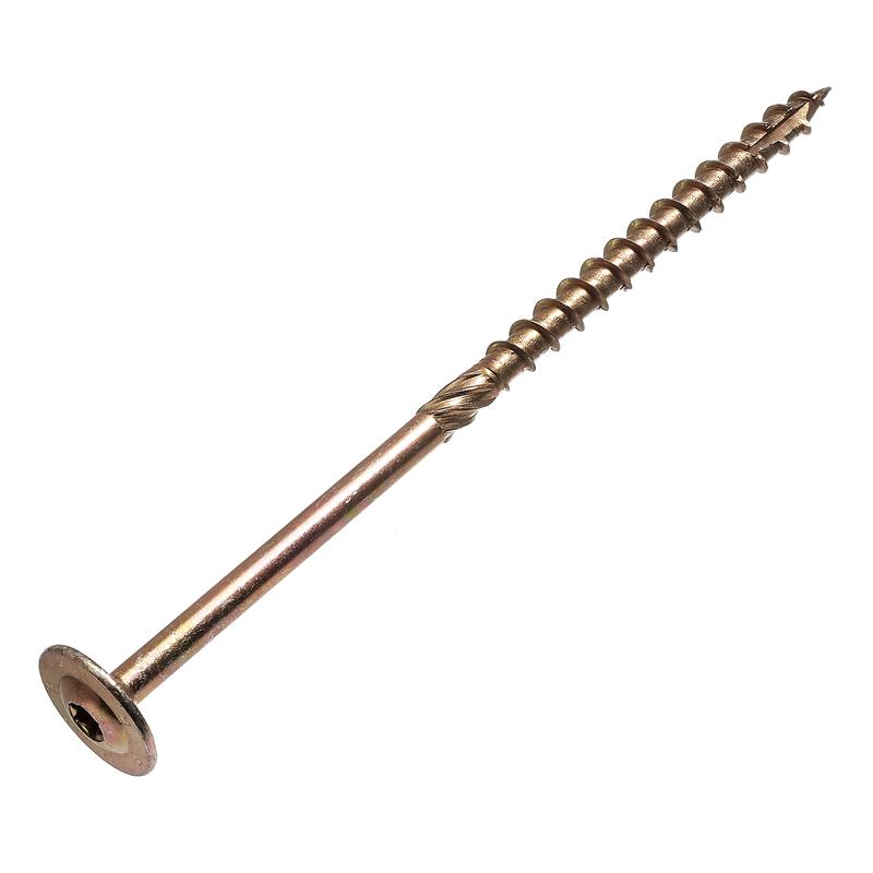 Саморез конструкционный универс. 8.0х260 желт. пресс-шайба TX40 этикетка СТРОЙМЕТИЗ 216126021