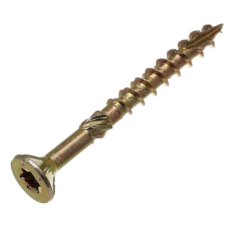 Саморез конструкционный самозенкующий 4.0х80 потай желт. цинк TORX (уп.100шт) коробка СТРОЙМЕТИЗ 20230922004