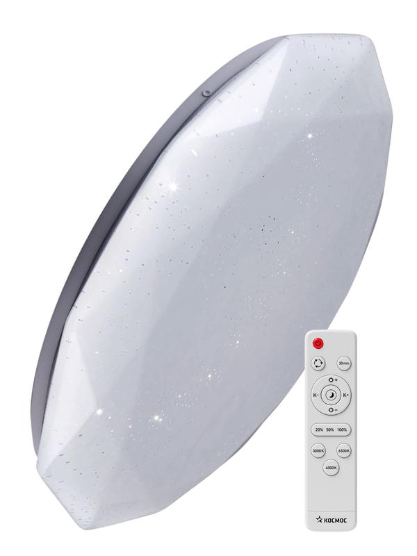 Светильник светодиодный PREMIUM DIAMOND 55Вт 230В 3000-6500К 4400лм IP40 350х90мм настенно-потолочный управляемый с пультом ДУ КОСМОС KSDiam55W
