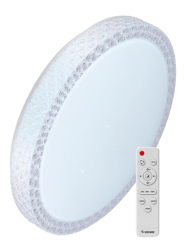 Светильник светодиодный PREMIUM SAPHIR 75Вт 230В 3000-6500К 6000лм IP40 495х115мм настенно-потолочный управляемый с пультом ДУ КОСМОС KSSaph75W