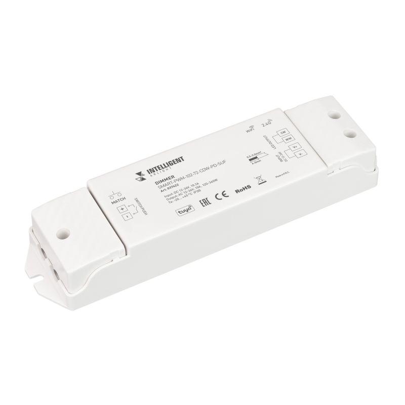 Диммер SMART-PWM-102-72-CDW-PD-SUF (12-36В 2х5А TUYA Wi-Fi 2.4G) IP20 пластик INTELLIGENT ARLIGHT 037422