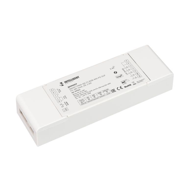 Диммер SMART-PWM-105-72-RGB-MIX-PD-SUF (12-48В 5х6А ZB 2.4G) IP20 пластик INTELLIGENT ARLIGHT 037344
