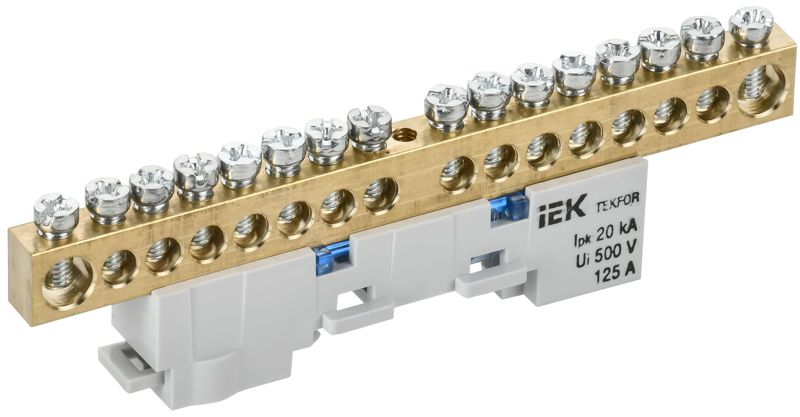 Шина нулевая N неизол. на универс. держ. 8х12-16-С TEKFOR IEK TF-NN20-16-DL-K07
