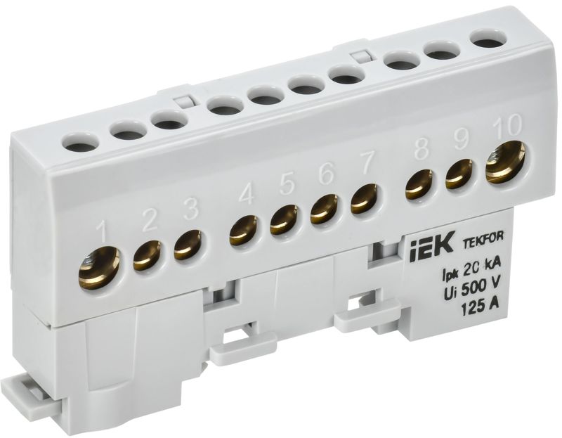 Шина L "фаза" изол. на универс. держ. 8х12-10-Ср TEKFOR IEK TF-NN20-10-KL-K03