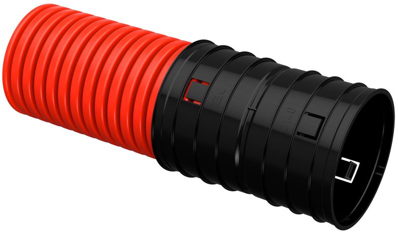 Труба гофрированная двустенная ПНД жесткая d140мм (дл.5.7м) ELASTA IEK ET-TG13-212-140-D57-K04