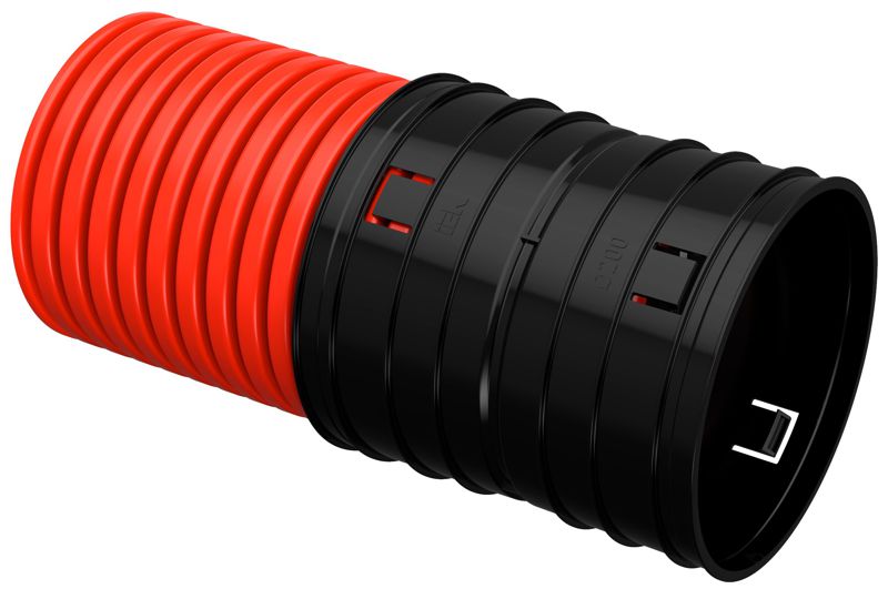 Труба гофрированная двустенная ПНД жесткая d200мм (дл.5.7м) ELASTA IEK ET-TG13-212-200-D57-K04