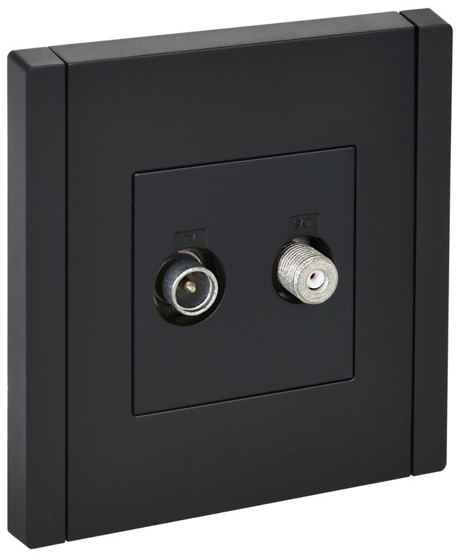 Розетка 2-м TV+SAT FORTE&PIANO FP138 черн. IEK FP-AF20-O-K02